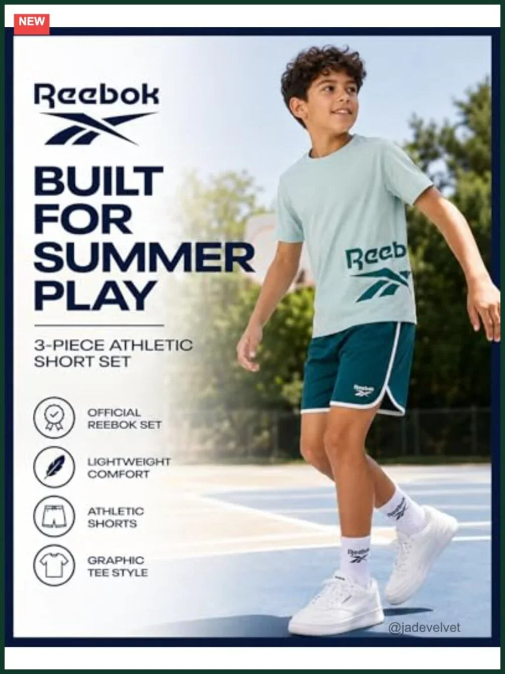 3-Piece Boys Athletic Shorts & Tees Set - Summer